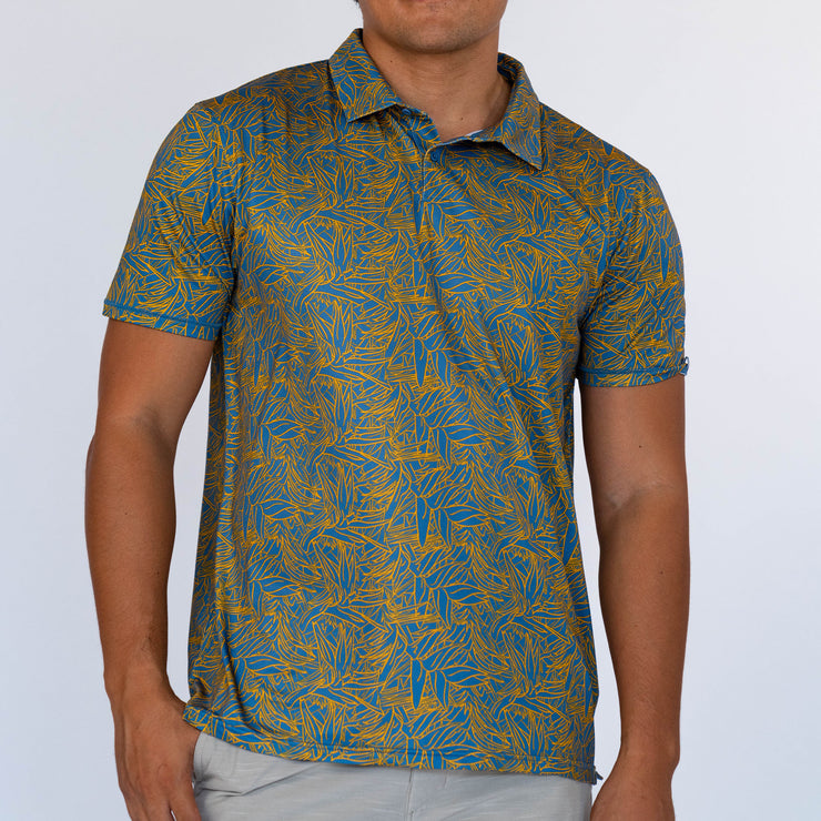 Viewpoint Birdseye Mesh Print Polo Floral