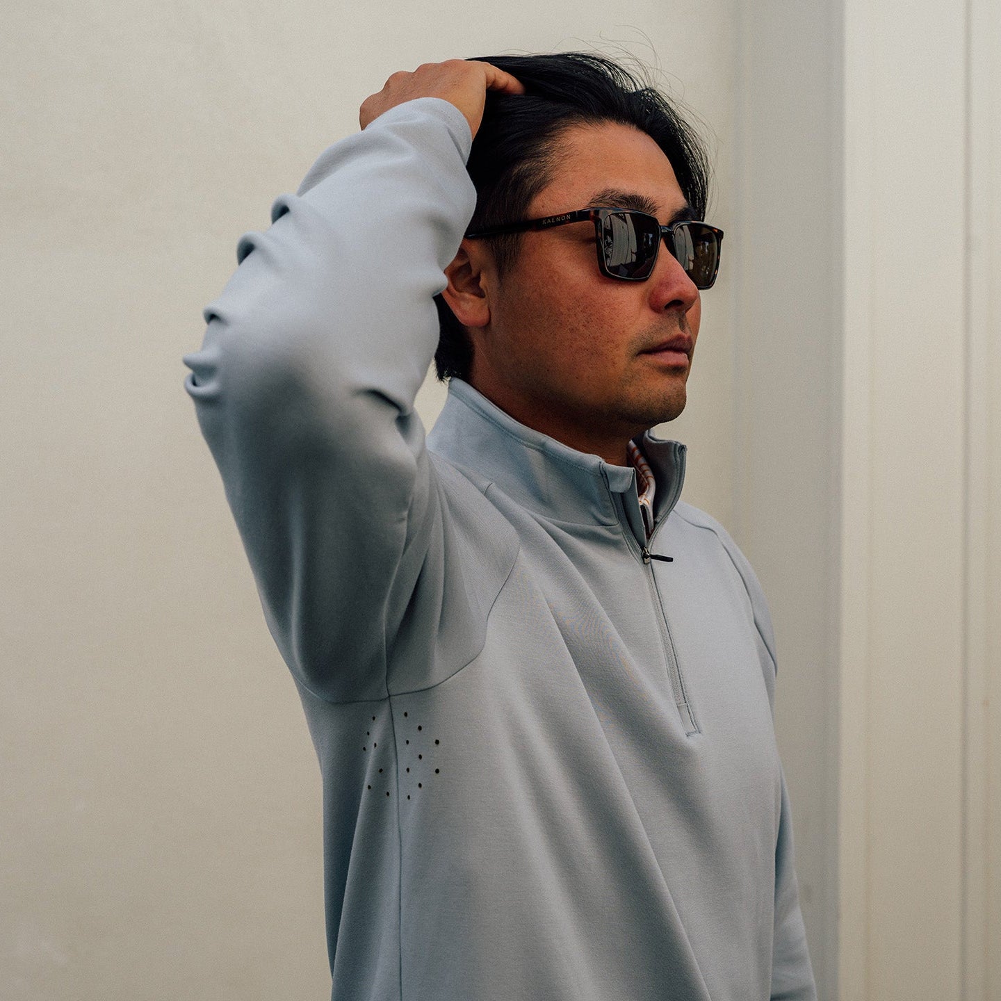 Asilomar Quarter Zip - Grey Heahter – Amble Clothing