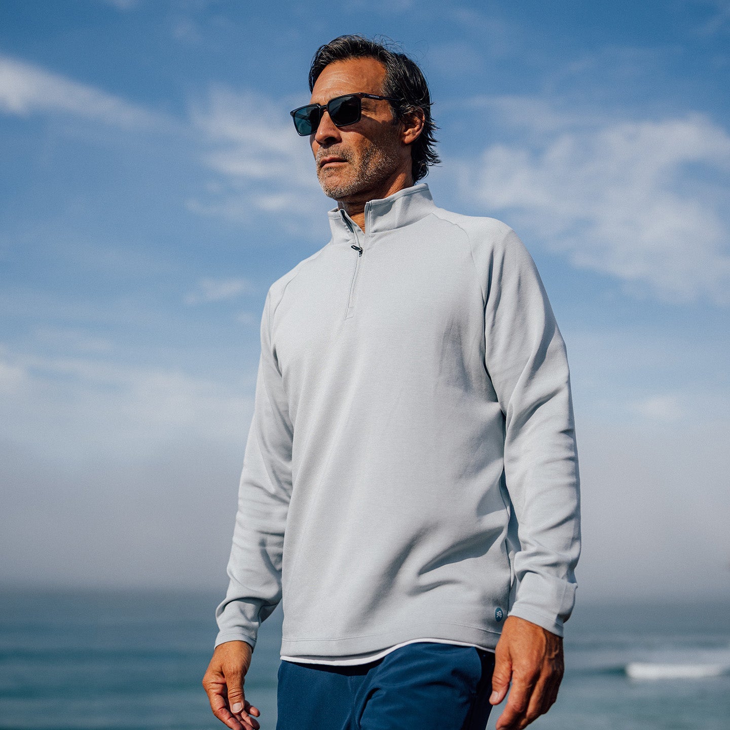 Asilomar Quarter Zip - Grey Heahter – Amble Clothing