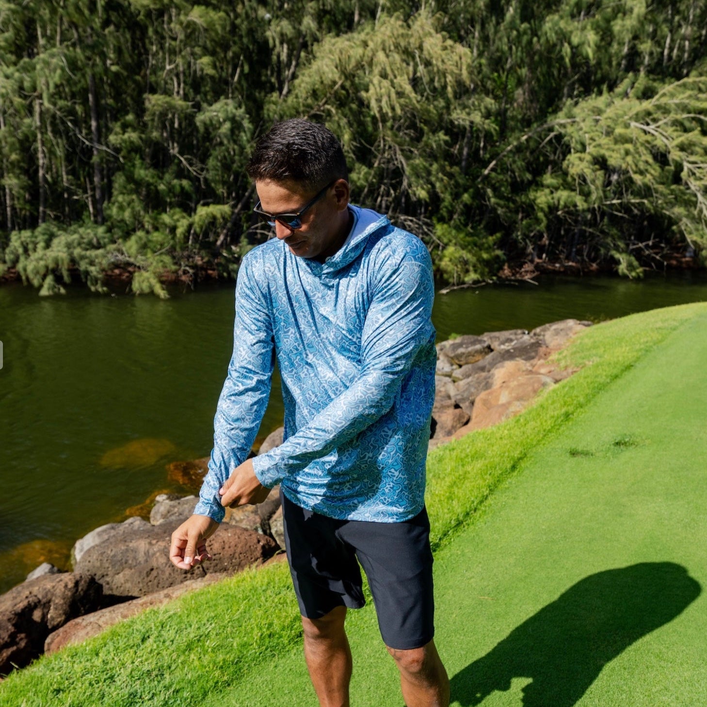 Offshore Hoodie Camo - Topo Camo Seafoam – Amble Clothing