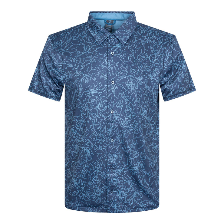 Viewpoint Birdseye Mesh Floral Button Up